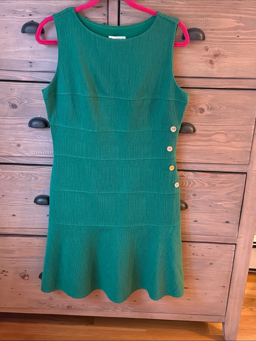 Enfocus Studio Green Sleeveless Dress with Side Buttons sz 12
